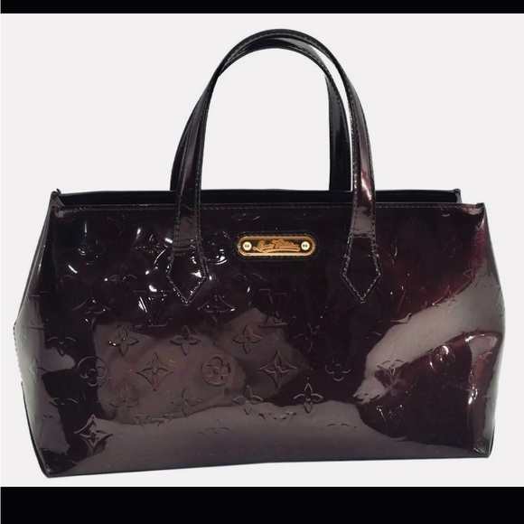 ✨ LOUIS VUITTON ✨ Authentic Monogram Vernis Wilshire PM Handbag Amarante Purple - Picture 4 of 16